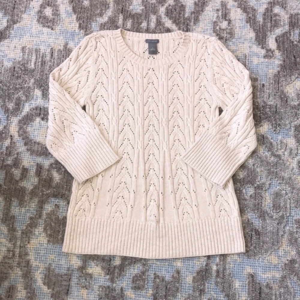 Ann Taylor Soft Cream Knit Sweater